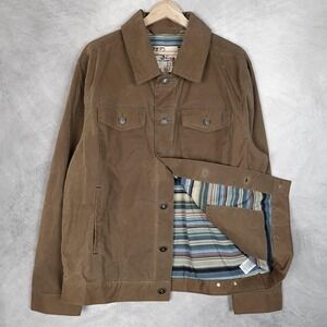 Men's Brown Waxed Canvas Trucker Jacket